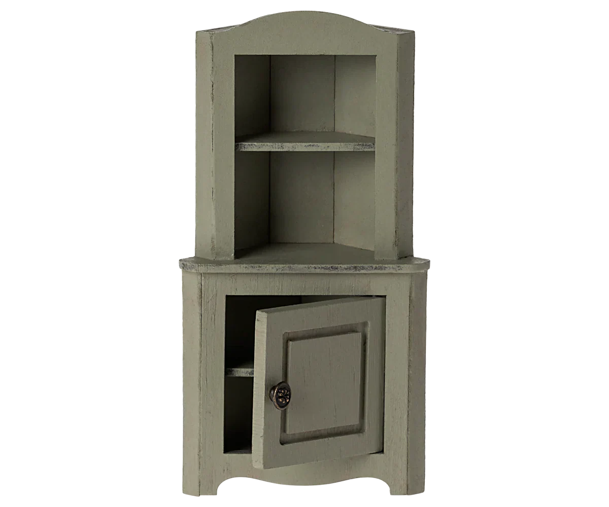 Maileg Corner Cabinet, Mouse - Light Green