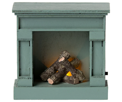 Maileg Fireplace, Mouse - Blue