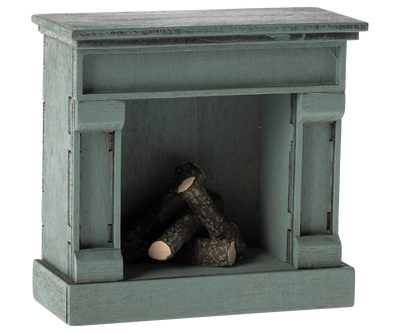 Maileg Fireplace, Mouse - Blue