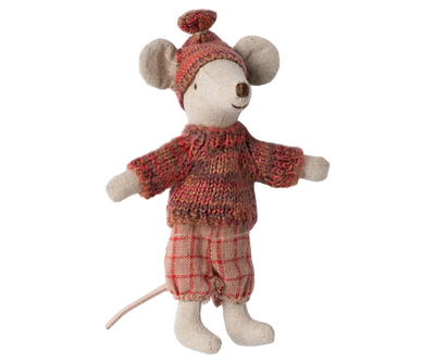 Maileg Winter mouse with ski set, Big sister - Rose
