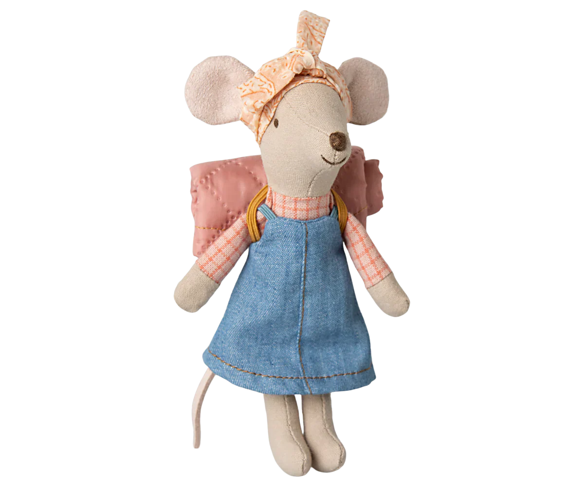 Maileg Hiker Mouse, Big Sister - Denim Jumper