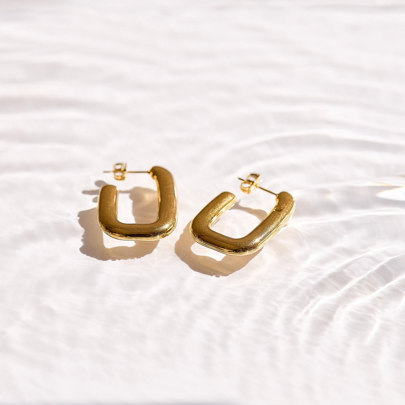 Rounded Square Hoop Earrings