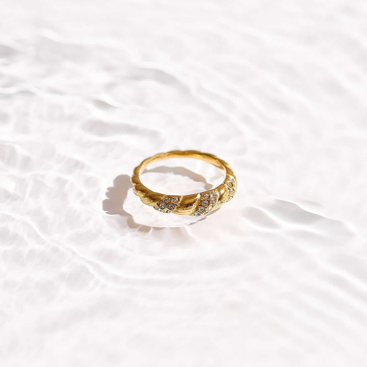 Crystal Twist Dome Ring