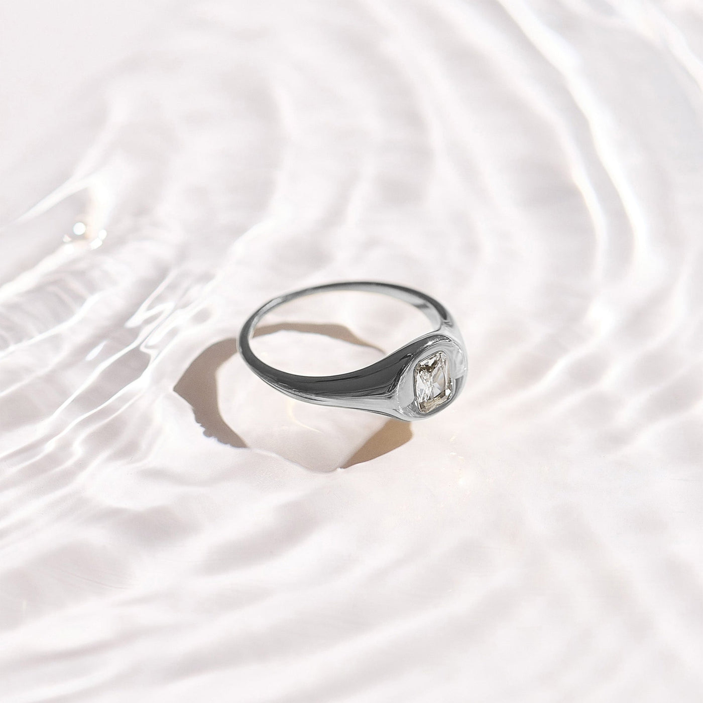 Crystal Cushion Dome Ring