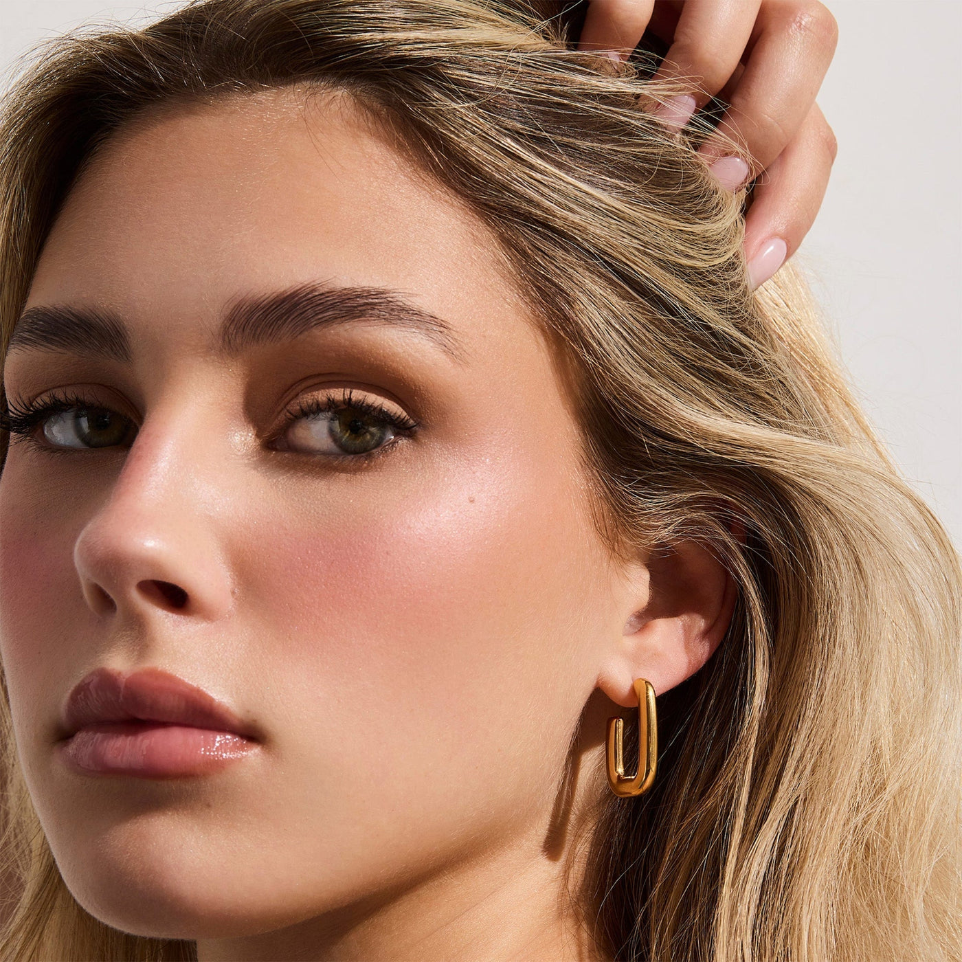 Rounded Square Hoop Earrings