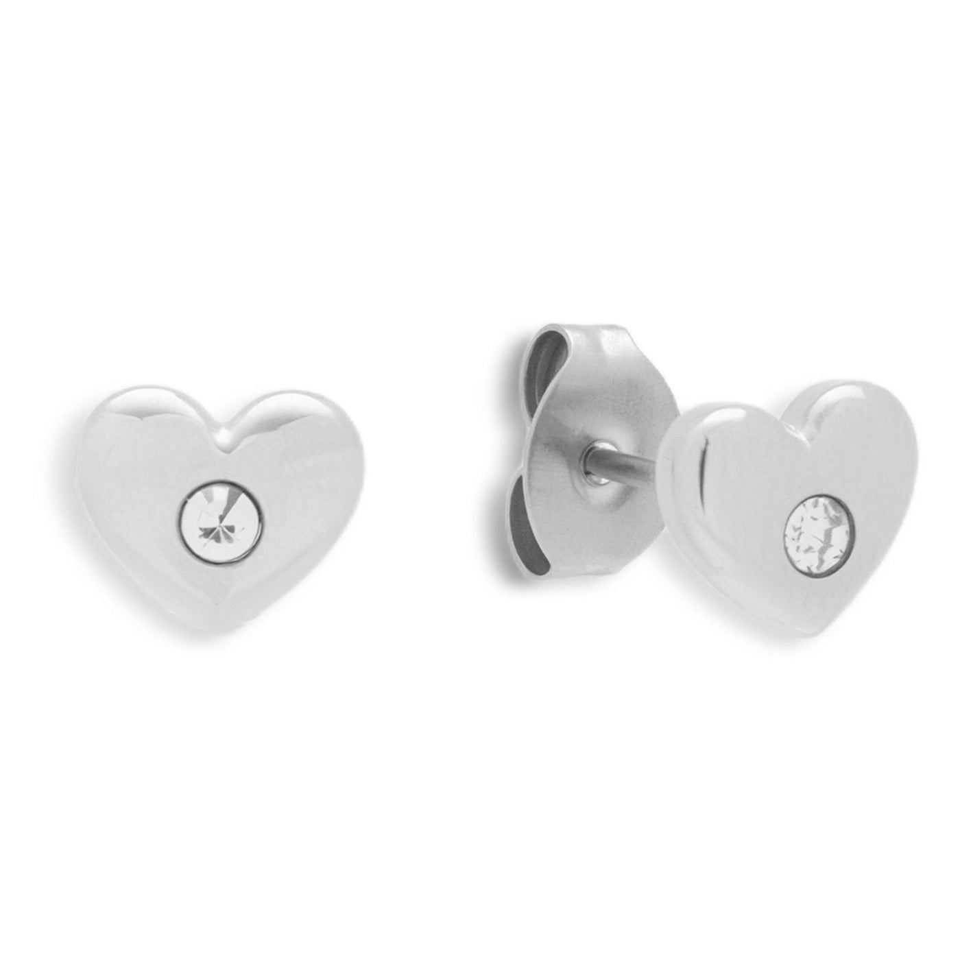 Crystal Heart Stud Earrings