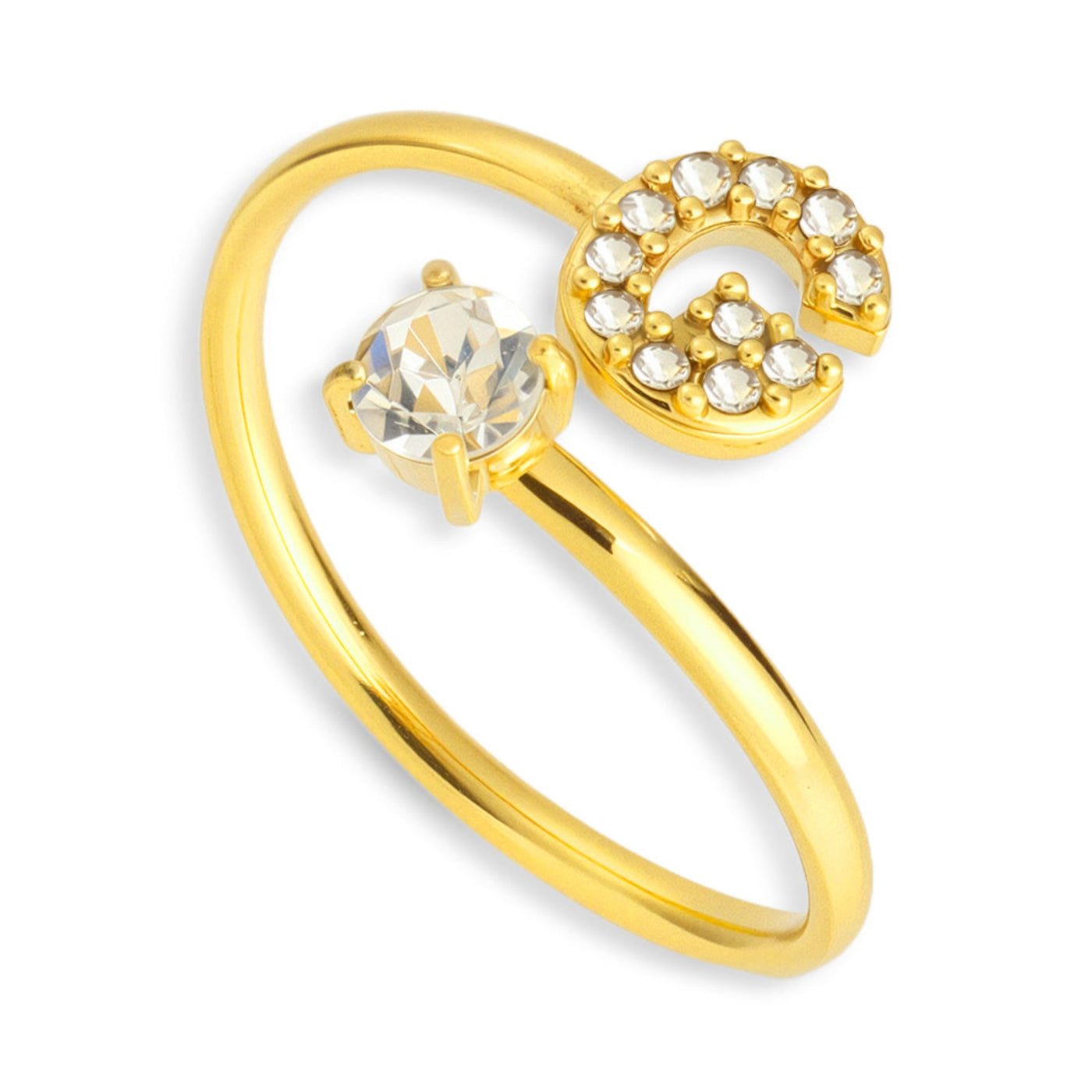 Sparkle Initial Wrap Ring