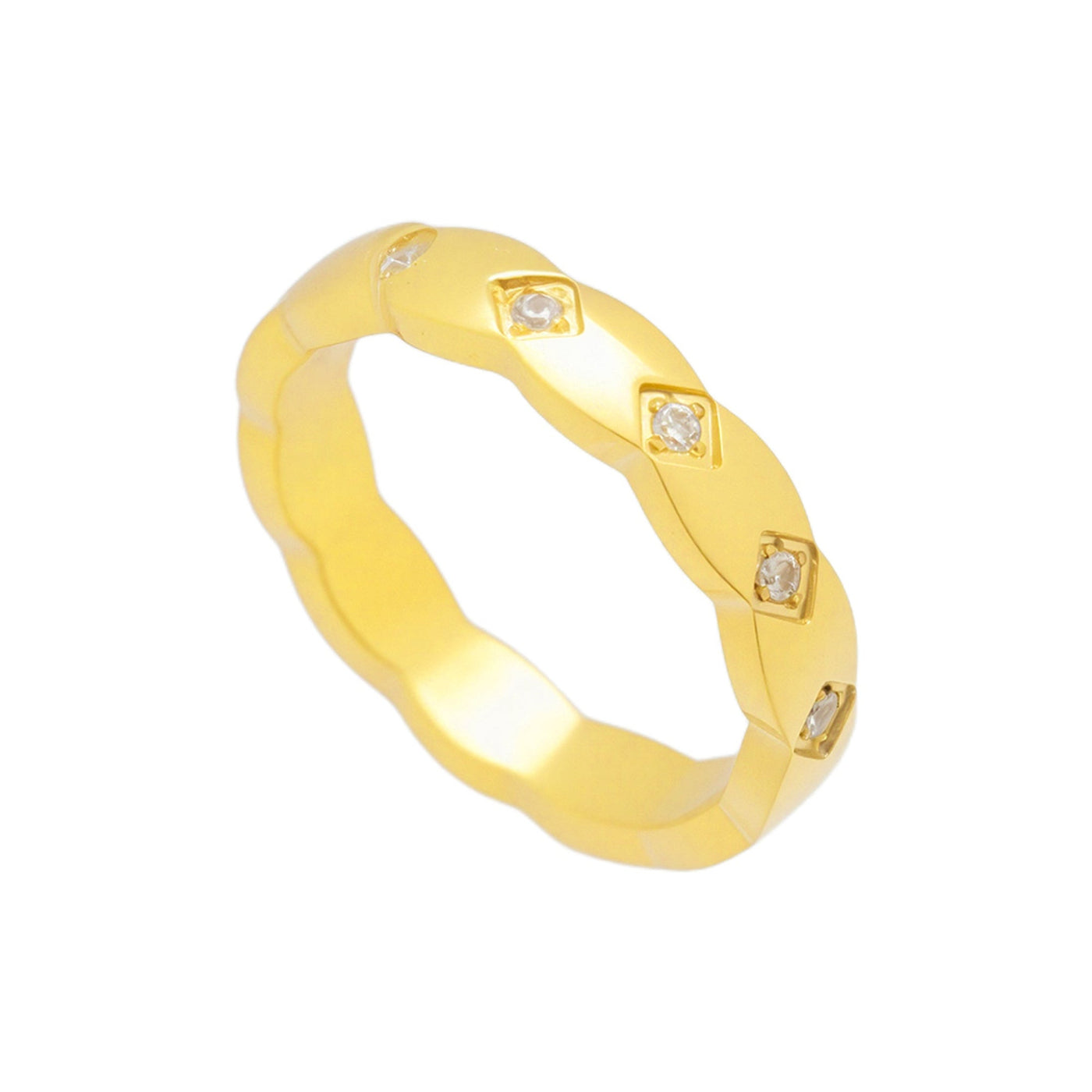 Twist Crystal Inset Ring