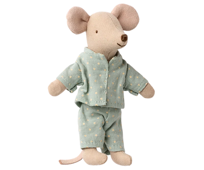 Maileg Princess Mouse, Little Brother in Matchbox - Dot PJ Set