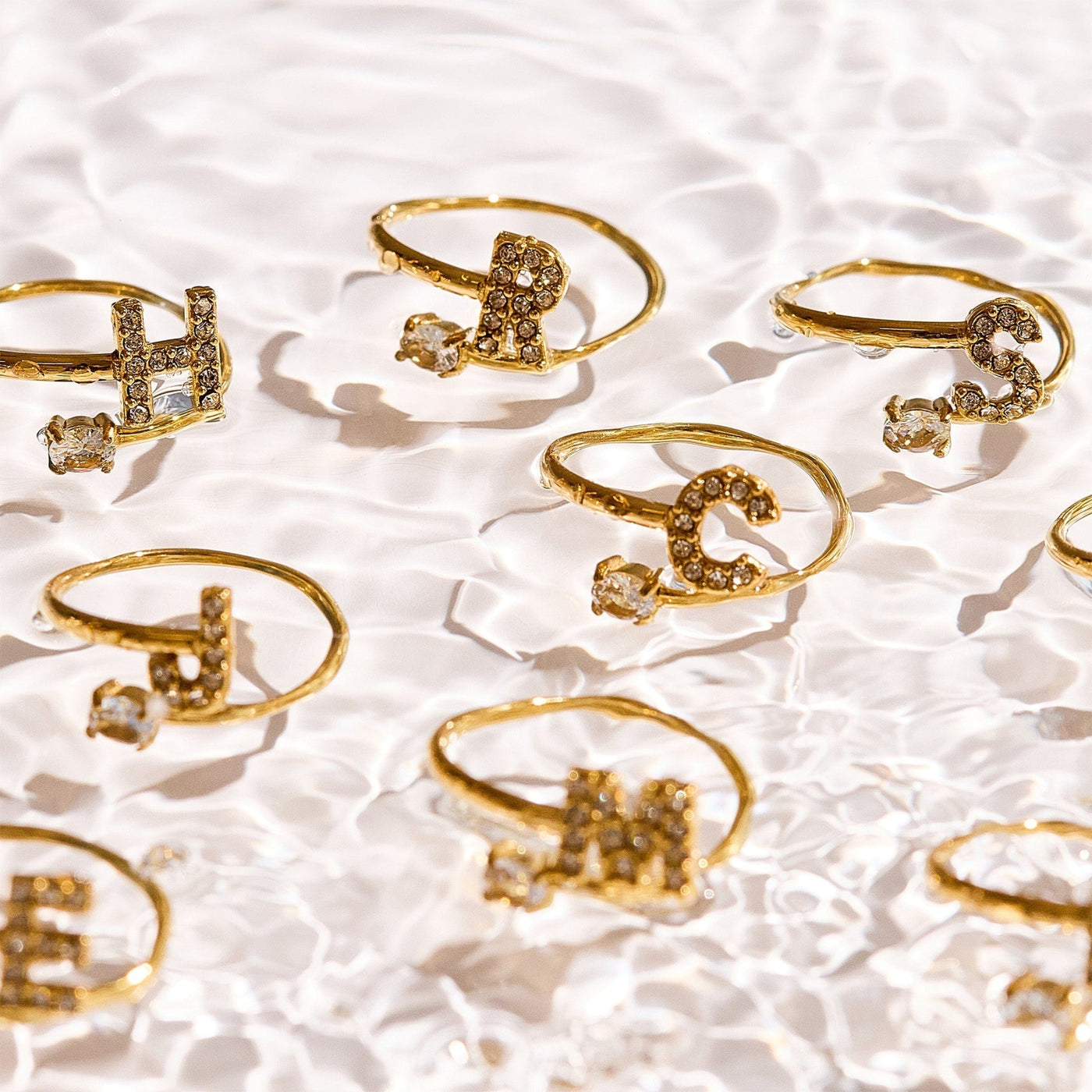 Sparkle Initial Wrap Ring