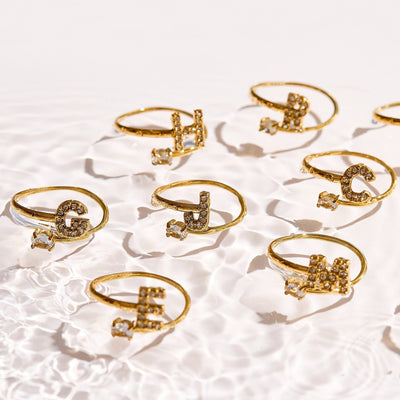 Sparkle Initial Wrap Ring