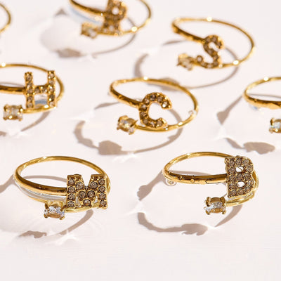 Sparkle Initial Wrap Ring