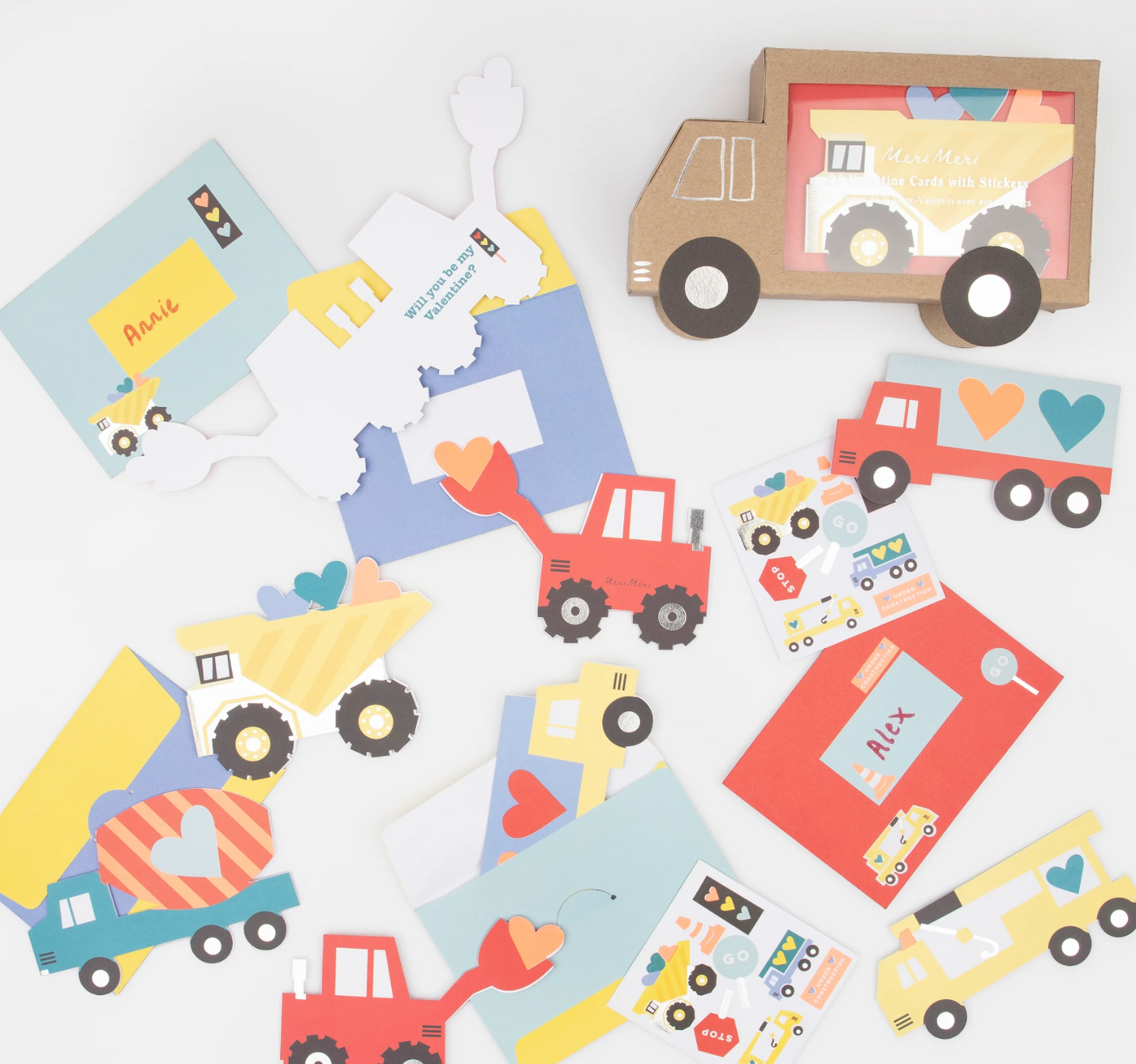 Meri Meri Truck Kids Valentine's Card  Set